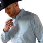 Men's Ariat Crystal Blue Plaid Everything Classic Fit Shirt 10071591