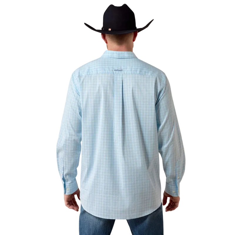 Men's Ariat Crystal Blue Plaid Everything Classic Fit Shirt 10071591