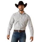 Men's Ariat White Medallion Poe Fitted Shirt 10071598