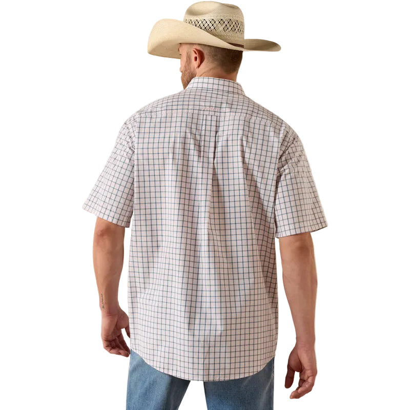 Men's Ariat White Plaid Pro Series Tex Classic Fit Shirt 10071617