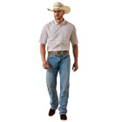 Men's Ariat White Plaid Pro Series Tex Classic Fit Shirt 10071617