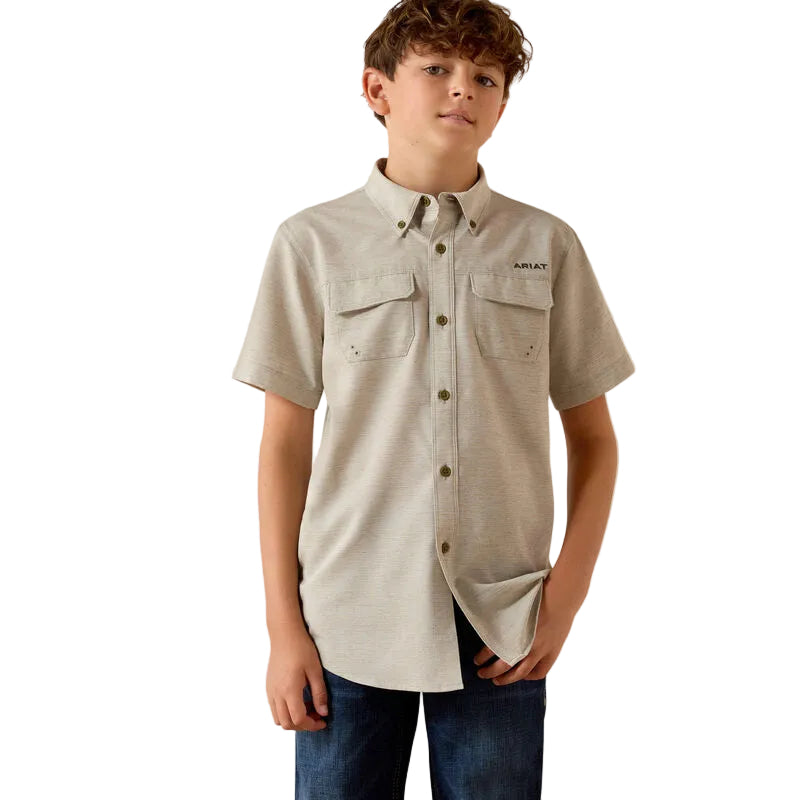 Boy's Ariat VenTEK Outbound Heathered Classic Fit Shirt 10071694