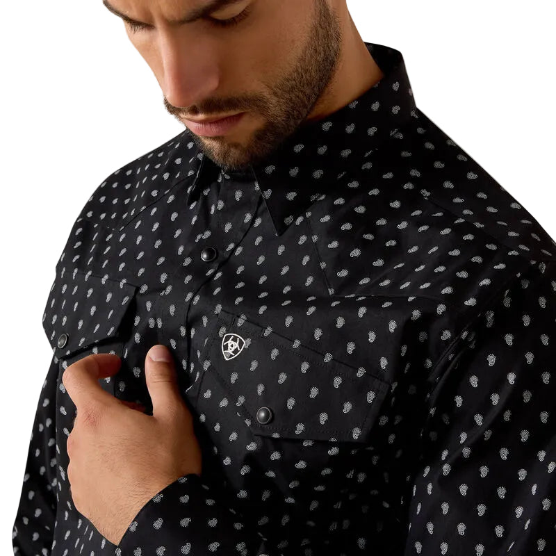 Ariat Men's Truth Black Paisley Print Fitted Snap Shirt 10071721 Ariat Men's Truth Black Paisley Print Fitted Snap Shirt 10071721