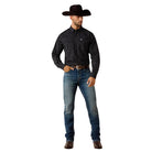 Men's Ariat Black Paisley Print Truth Fitted Snap Shirt 10071721