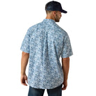 Men's Ariat Shadow Blue Leaf PRint Tim Classic Fit Shirt 10071734