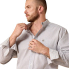 Men's Ariat White Stripe Wrinkle Free Cory Classic Fit Shirt 10071745