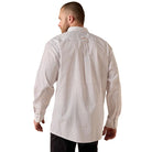 Men's Ariat White Geo Print Wrinkle Free Landry Classic Fit Shirt 10071748