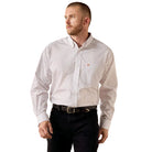 Men's Ariat White Geo Print Wrinkle Free Landry Classic Fit Shirt 10071748