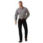 Men's Ariat Black Plaid Wrinkle Free Langston Classic Fit Shirt 10071755