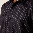 Men's Ariat Black Printed VentTEK Western Fitted Snap Shirt 10073422