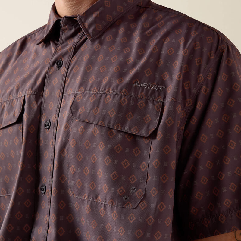 Men's Ariat Black Printed VentTEK Outbound Classic Fit Shirt 10073428