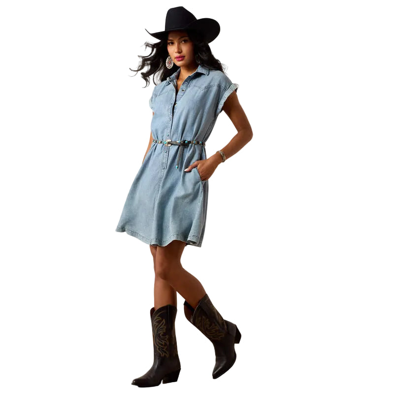 Women's Ariat Medium Blue Hampton Dress S Women's Ariat Medium Blue Hampton Dress S