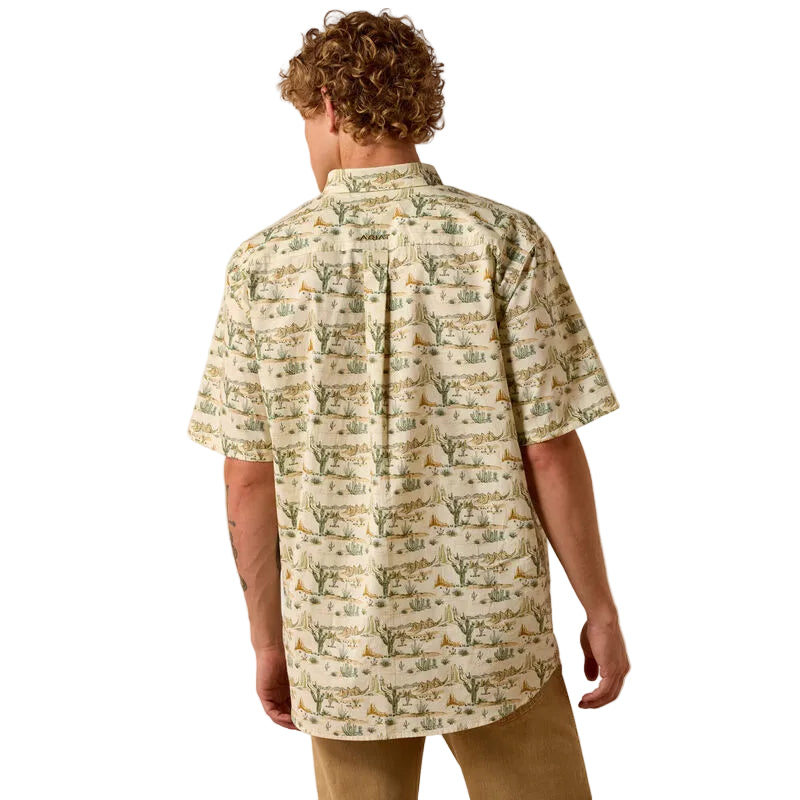 Men's Ariat Almond Oil Scenic Print Sable Classic Fit Shirt 10073530