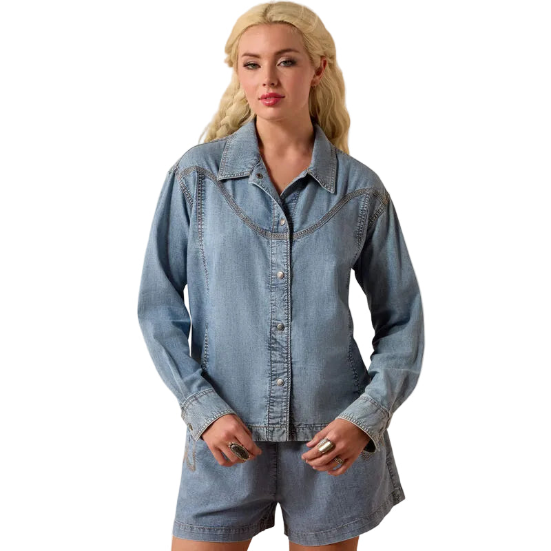 Women's Ariat Medium Blue Bonfire Shirt Jacket 10073555
