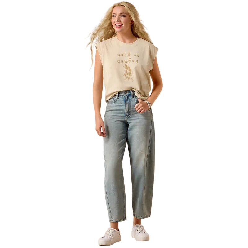 Women's Ariat Oyster Gray Cool It Cowboy T-shirt 10073558