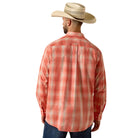 Men's Ariat Hot Coral Plaid Pro Series Noble Classic Fit Shirt 10073561