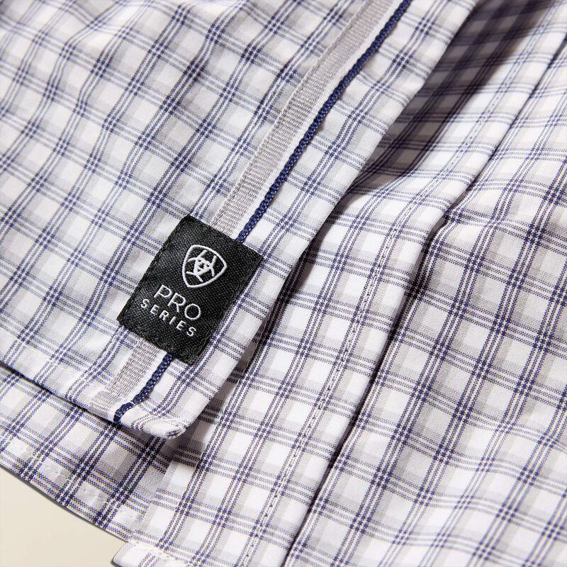 Men's Ariat Sleet Gray Plaid Pro Series Blaire Classic Fit Shirt 10073564