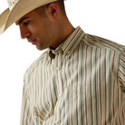Men's Ariat White Multi Stripe Pro Series Stevie Classic Fit Shirt 10073567