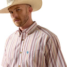 Men's Ariat Key Largo Blue Stripe Pro Series Neil Classic Fit Shirt 10073597