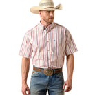 Men's Ariat Key Largo Blue Stripe Pro Series Neil Classic Fit Shirt 10073597