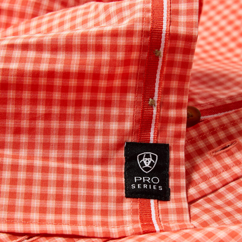 Men's Ariat Paprika Mini Plaid Pro Series Nicolas Classic Fit Shirt 10073598