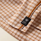 Men's Ariat Almond Oil Mini Plaid Pro Series Niles Classic Fit Shirt 10073609