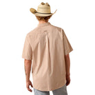 Men's Ariat Almond Oil Mini Plaid Pro Series Niles Classic Fit Shirt 10073609