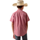 Boy's Ariat Hibiscus Red Stripe Pro Series Bobby Shirt 10073638