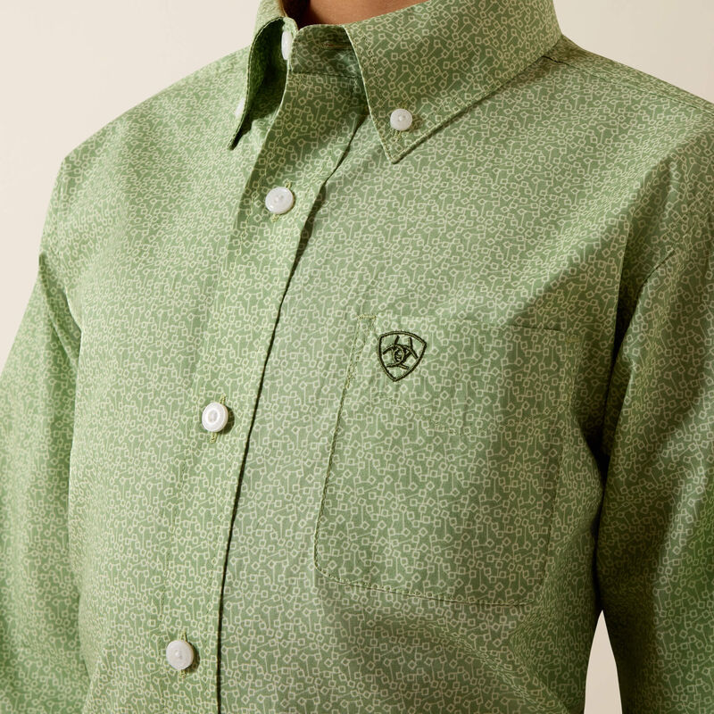 Boy's Ariat Loden Frost Abstract Print Smitty Shirt 10073673