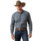 Men's Ariat Chambray Blue Wrinkle Free Walden Classic Fit Shirt 10073684