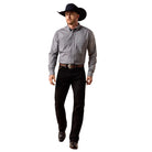 Men's Ariat Gray Sky Print Wrinkle Free Webb Classic Fit Shirt 10073688