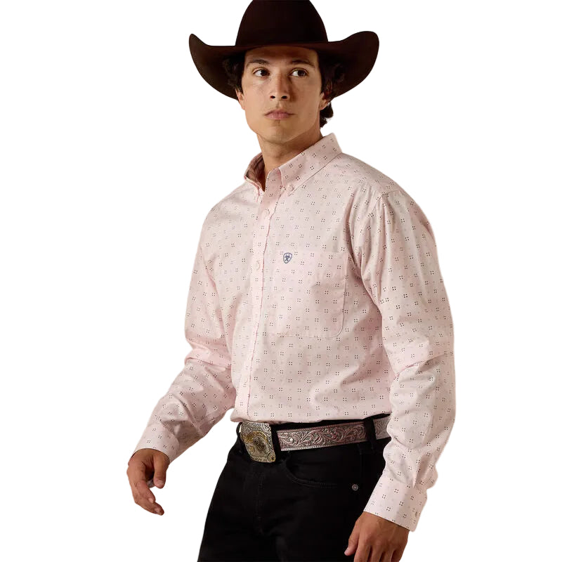 Men's Rock and Roll Denim Brown Plaid Long Sleeve Shirt RMN2S07574