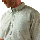 Men's Ariat Laurel Green Southwest Print Wrinkle Free Worthington Classic Fit Shirt 10073697