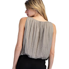 Women's ee:some Dry Herb Solid Sleeveless Gathered Blouse TK14640