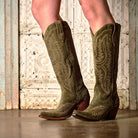 Women's Ariat Soft Olive Suede Casanova X Toe Western Boot 10074323