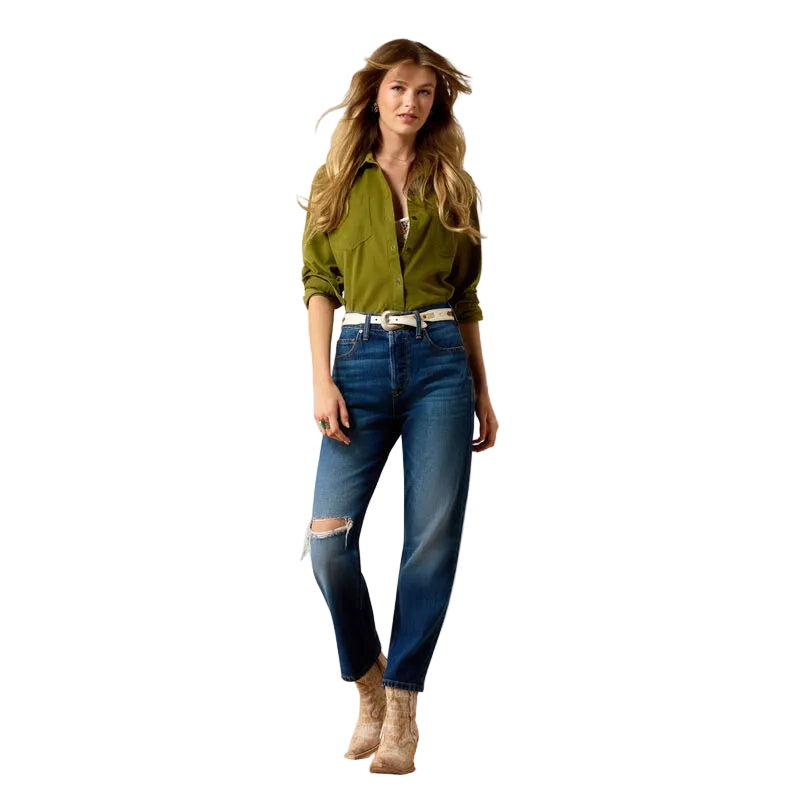 Ariat Women's Perfect Rise Relaxed Petra Flipside Straight Leg Jeans 10079018