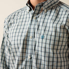 Ariat Men's Off White and Multi Plaid Wrinkle Free Bern Fitted Shirt 10079264