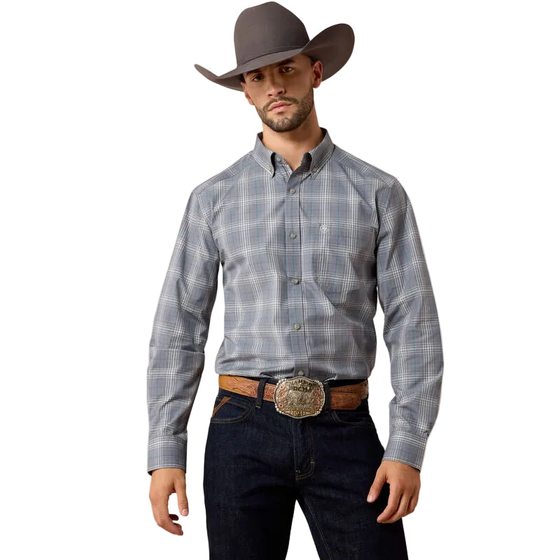 Ariat Men's Quite Shade Plaid Pro Series Wilber Classic Fit Shirt 10079284