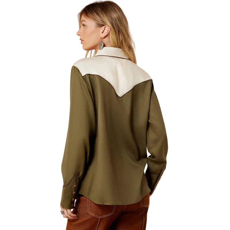 Ariat Women's Ivy Green/Parchment Bellamy Snap Shirt 10079320
