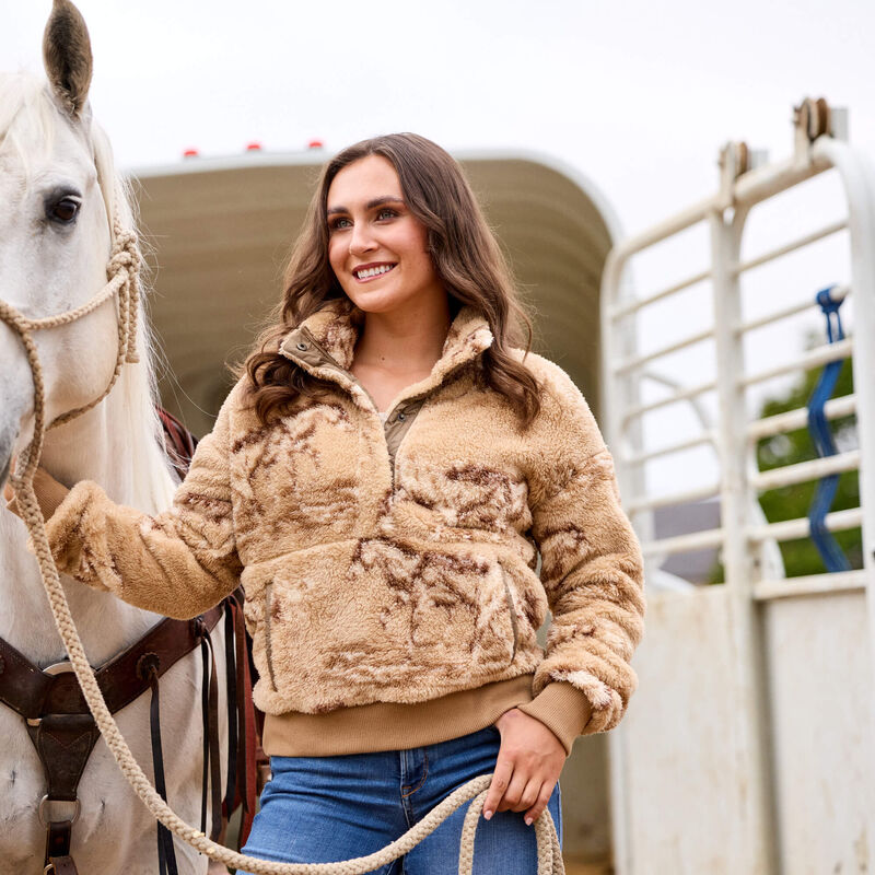 Ariat Women's Wild Horses Print Berber Sweatshirt 10079409
