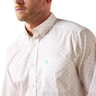 Ariat Men's White Geo Print Wrinkle Free Barlow Classic Fit Shirt 10079425