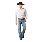 Ariat Men's White Geo Print Wrinkle Free Barlow Classic Fit Shirt 10079425