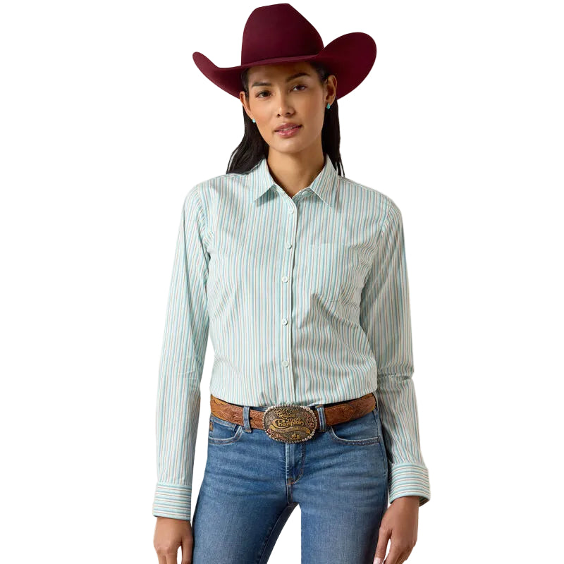 Ariat Women's Saltwater Henna Stripe Kirby Stretch Shirt 10079441