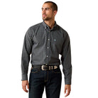 Ariat Men's Black Small Plaid Wrinkle Free Barbary Classic Fit Shirt 10079488