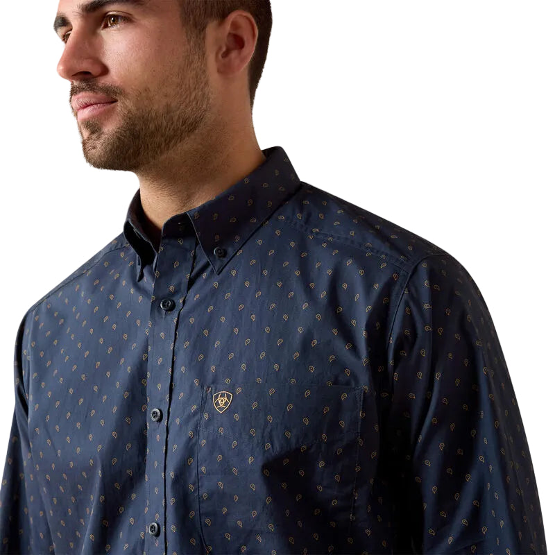 Ariat Men's Blue Night Foulard Print Canyon Classic Fit Shirt 10079533