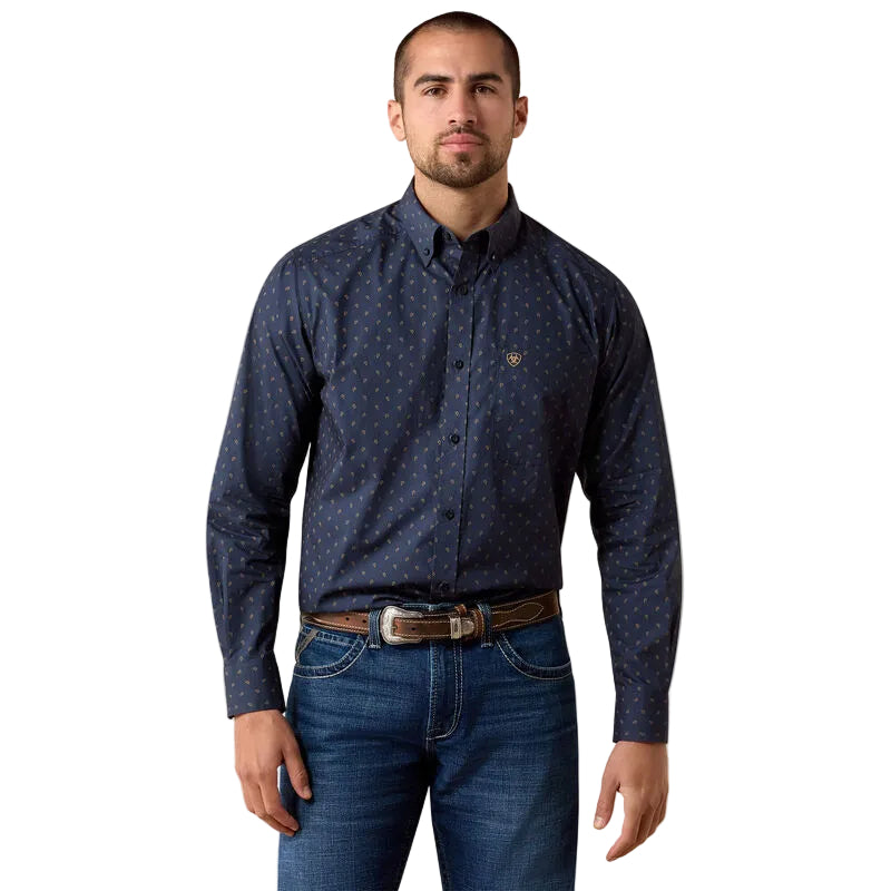 Ariat Men's Blue Night Foulard Print Canyon Classic Fit Shirt 10079533