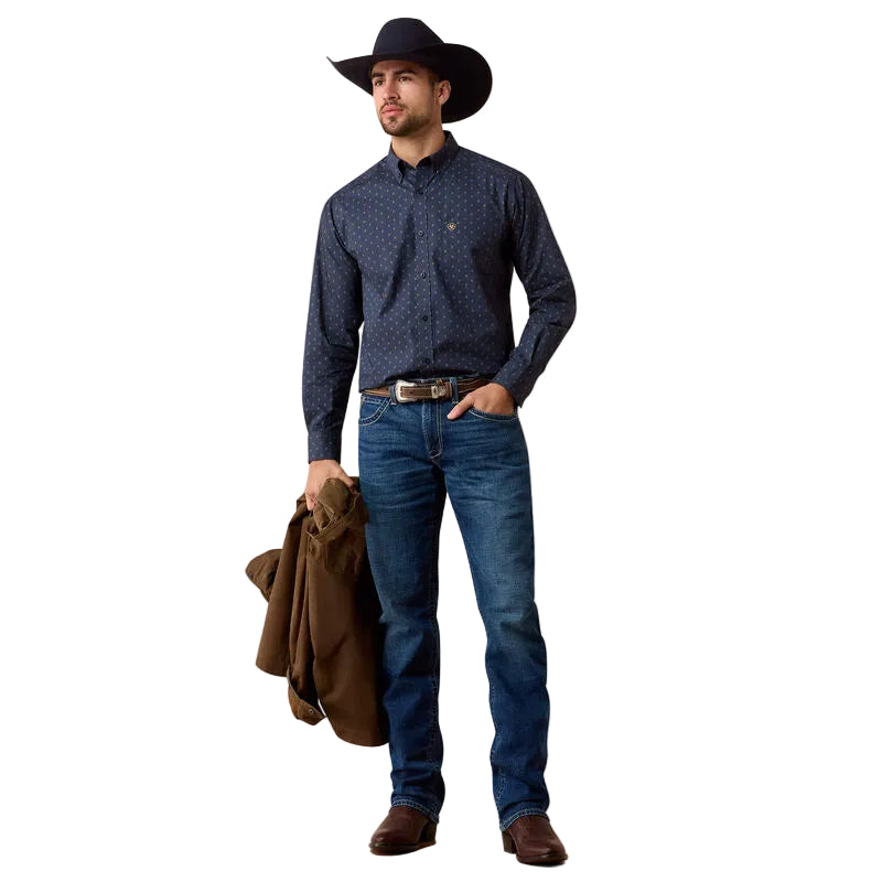 Ariat Men's Blue Night Foulard Print Canyon Classic Fit Shirt 10079533
