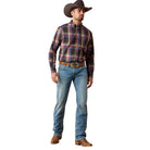 Ariat Men's Espresso Large Ombre Plaid Pro Series Jetta Classic Fit Shirt 10079589