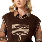 Ariat Women's Chicory Coffee Wichita Sweater Vest 10079634
