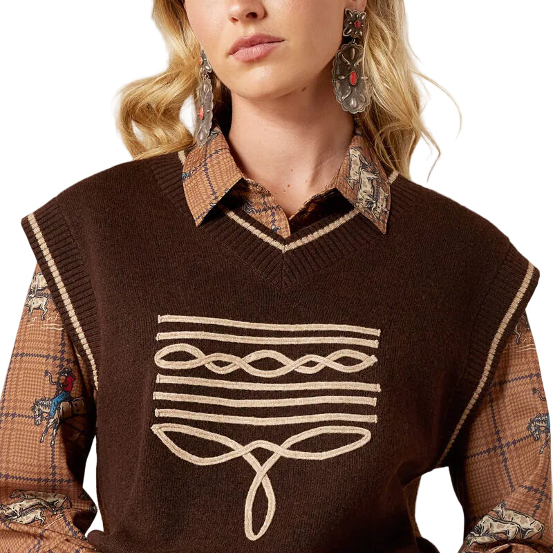 Ariat Women's Chicory Coffee Wichita Sweater Vest 10079634